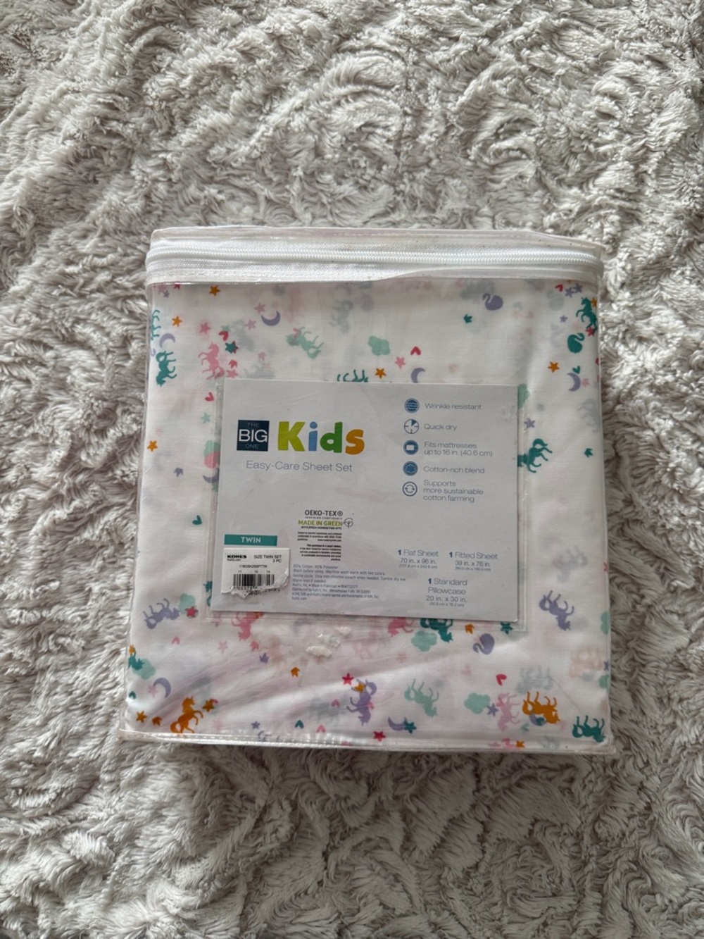 The Big One Kids Striped Sheet Set - Pink, Green & Purple